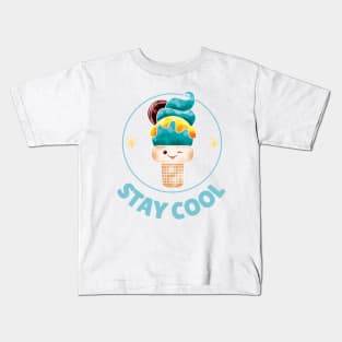 Stay cool kawaii ice cream Kids T-Shirt